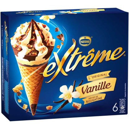 6 CONES EXTREME VANILLE PEPITES DE NOUGATINE