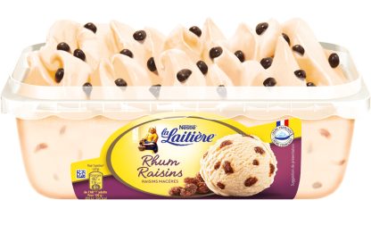 GLACE RHUM RAISINS, RAISINS MACERES LA LAITIERE